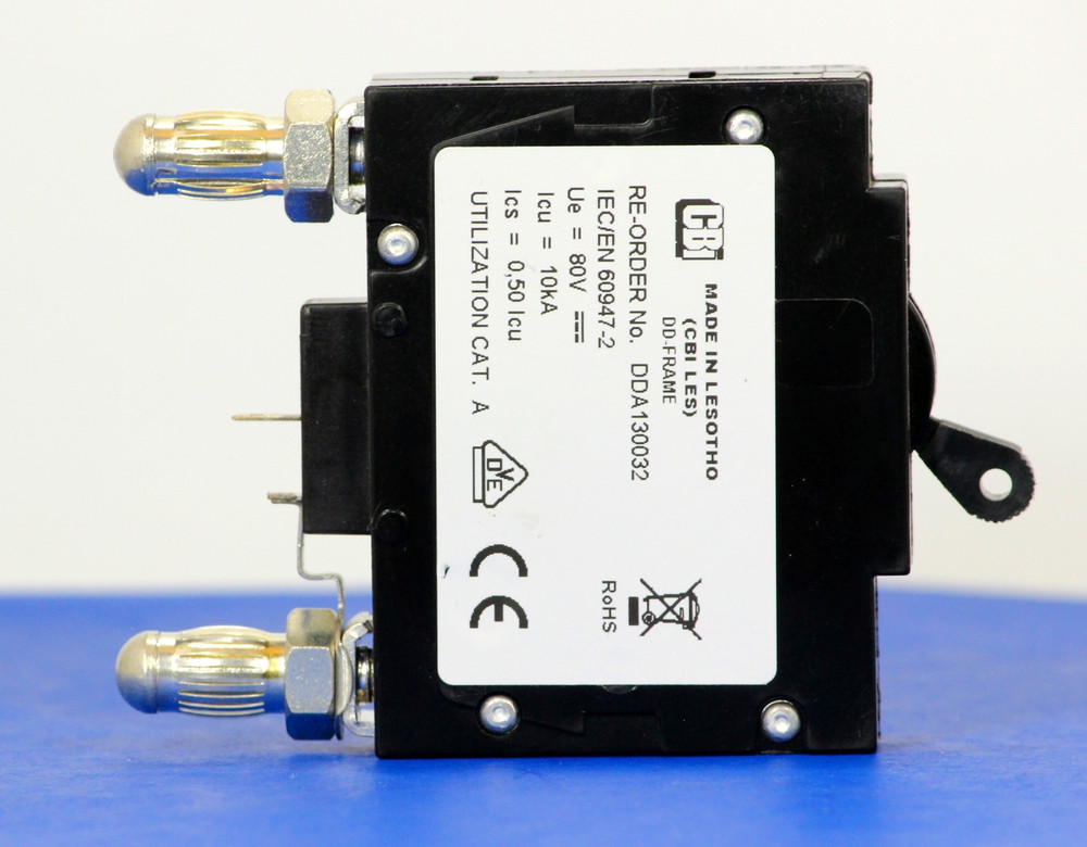 DDA130032 (1 Pole, 100A, 80VDC, Plug-In Terminals, Series Mid-Trip w/alarm, UL Listed (UL 489))