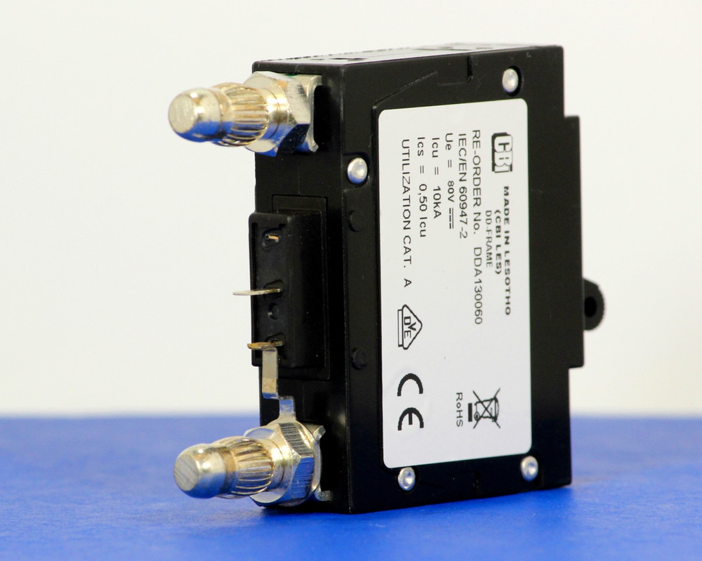 DDA130060 (1 Pole, 50A, 80VDC, Plug-In Terminals, Series Mid-Trip w/alarm, UL Listed (UL 489))