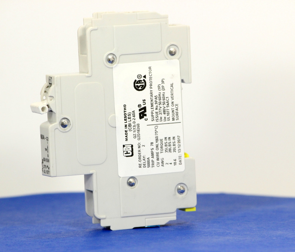 QZD18260 (1 Pole, 60A, 277VAC, UL Recognized (UL 1077))