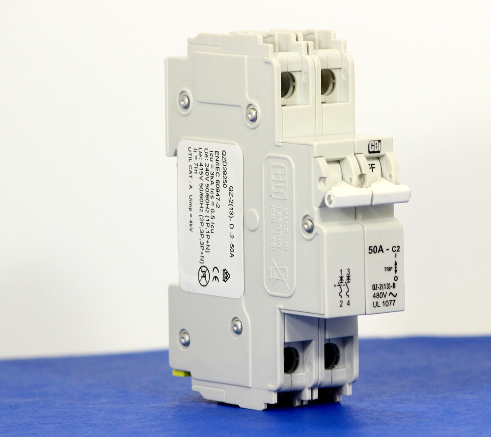 QZD28250 (2 Pole, 50A, 277/480VAC, UL Recognized (UL 1077))