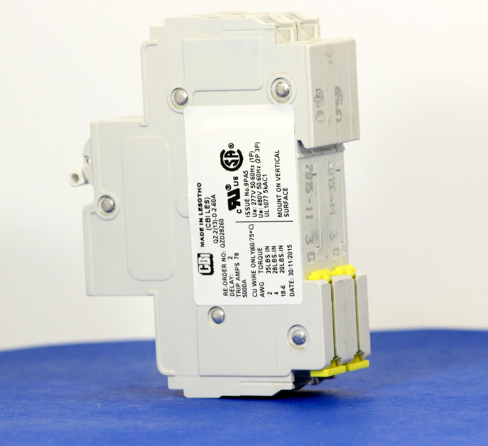 QZD28260 (2 Pole, 60A, 277/480VAC, UL Recognized (UL 1077))