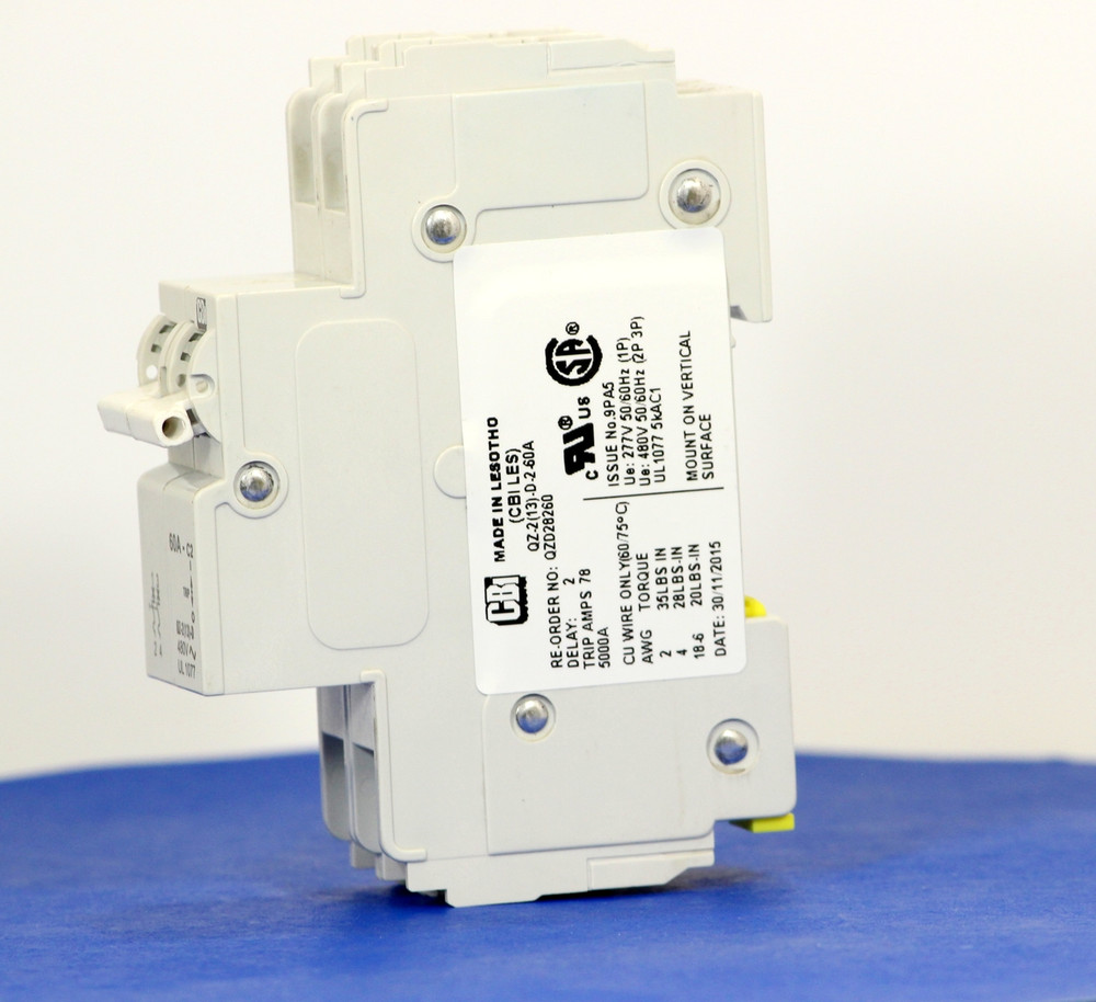 QZD28260 (2 Pole, 60A, 277/480VAC, UL Recognized (UL 1077))