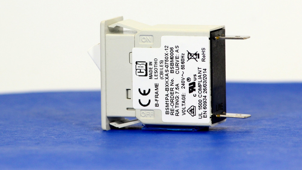 BSBM0006 (1 Pole, 7.5A, 240VAC, Quick Connect, Series Trip, UL Recognized (UL 1077))