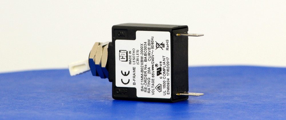 BABC0034 (1 Pole, 20A, 65VDC/240AC, Quick Connect, Series Trip, UL Recognized (UL 1077))