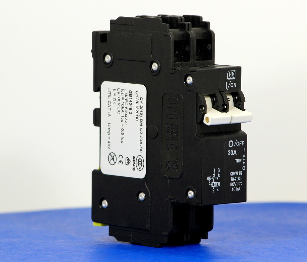 QY28U220B0 (2 Pole, 20A, 80VDC, UL Listed (UL 489))
