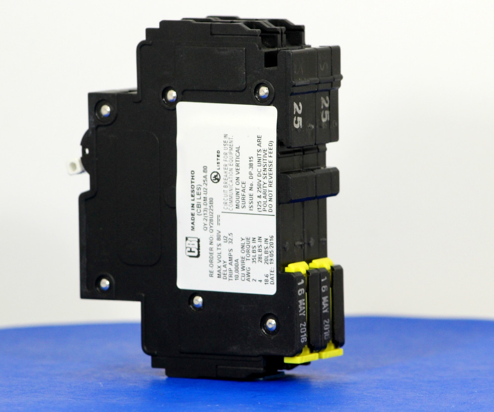 QY28U225B0 (2 Pole, 25A, 80VDC, UL Listed (UL 489))