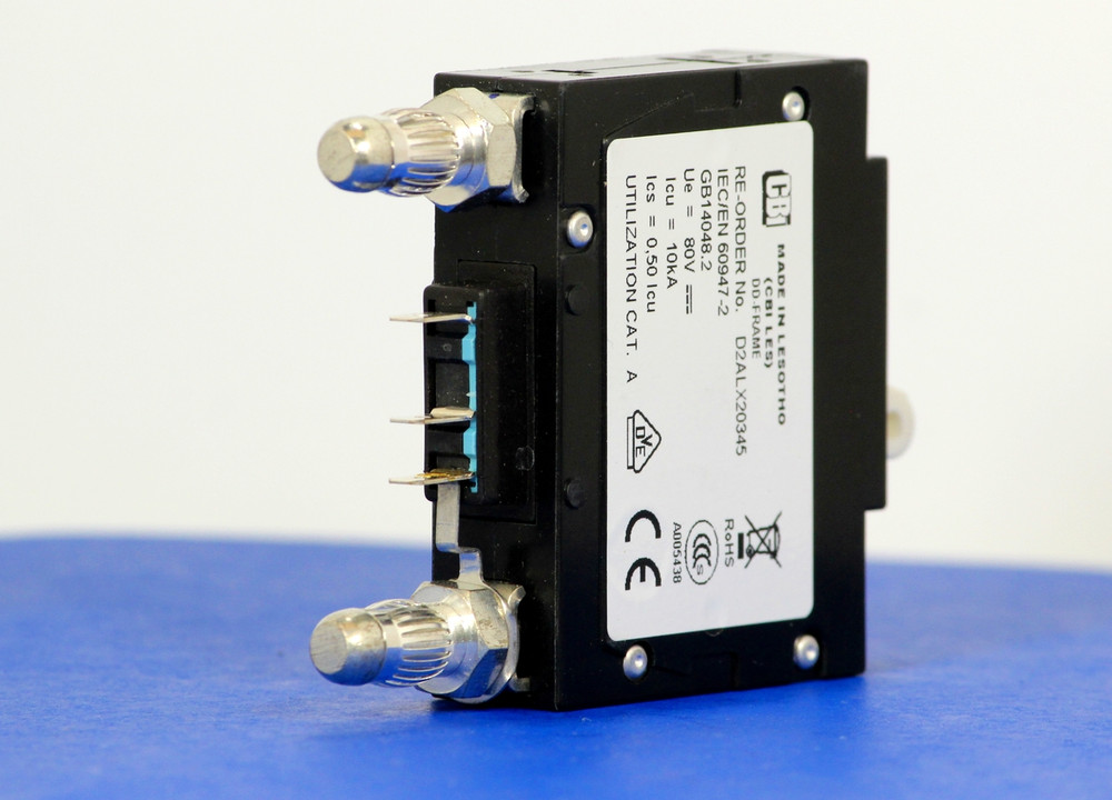 D2ALX20345 (1 Pole, 20A, 80VDC, Plug-In Terminals, Series Mid-Trip w/alarm, UL Listed (UL 489))