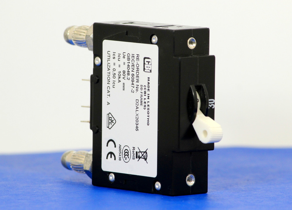 D2ALX20346 (1 Pole, 30A, 80VDC, Plug-In Terminals, Series Mid-Trip w/alarm, UL Listed (UL 489))