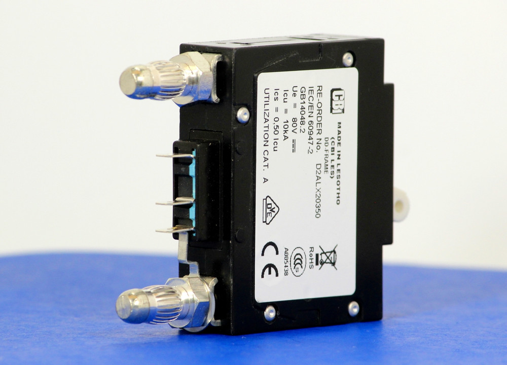 D2ALX20350 (1 Pole, 5A, 80VDC, Plug-In Terminals, Series Mid-Trip w/alarm, UL Listed (UL 489))