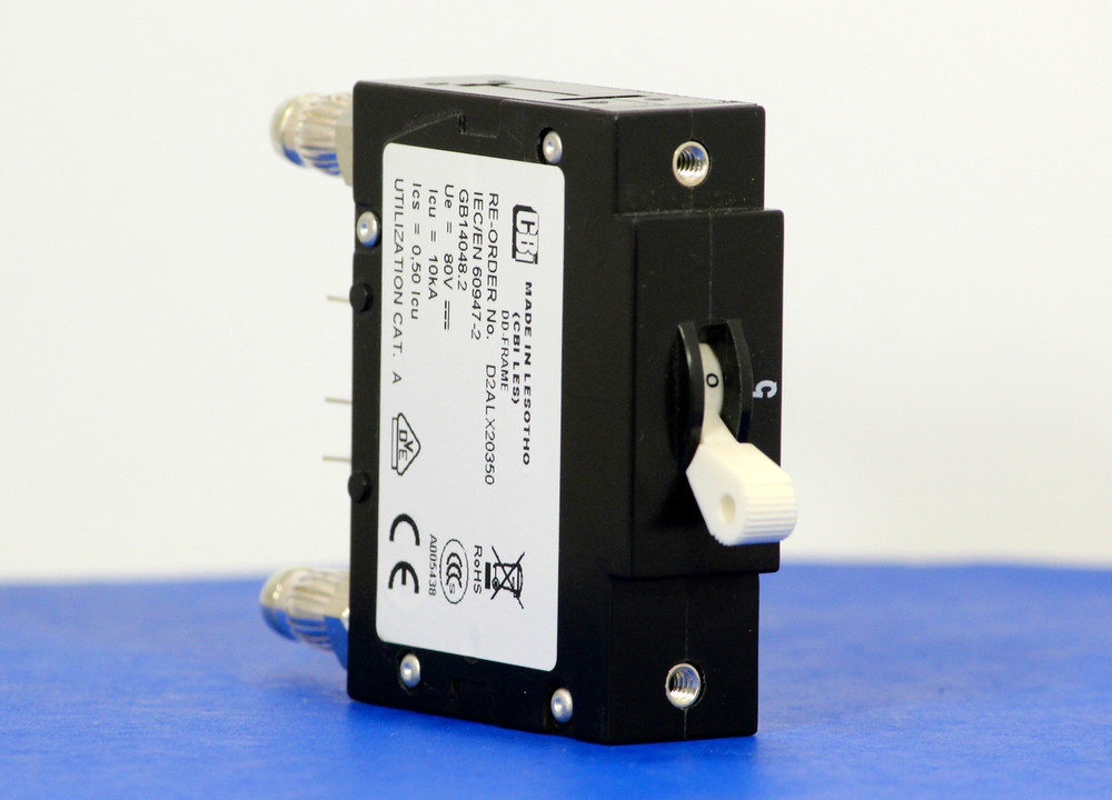 D2ALX20350 (1 Pole, 5A, 80VDC, Plug-In Terminals, Series Mid-Trip w/alarm, UL Listed (UL 489))
