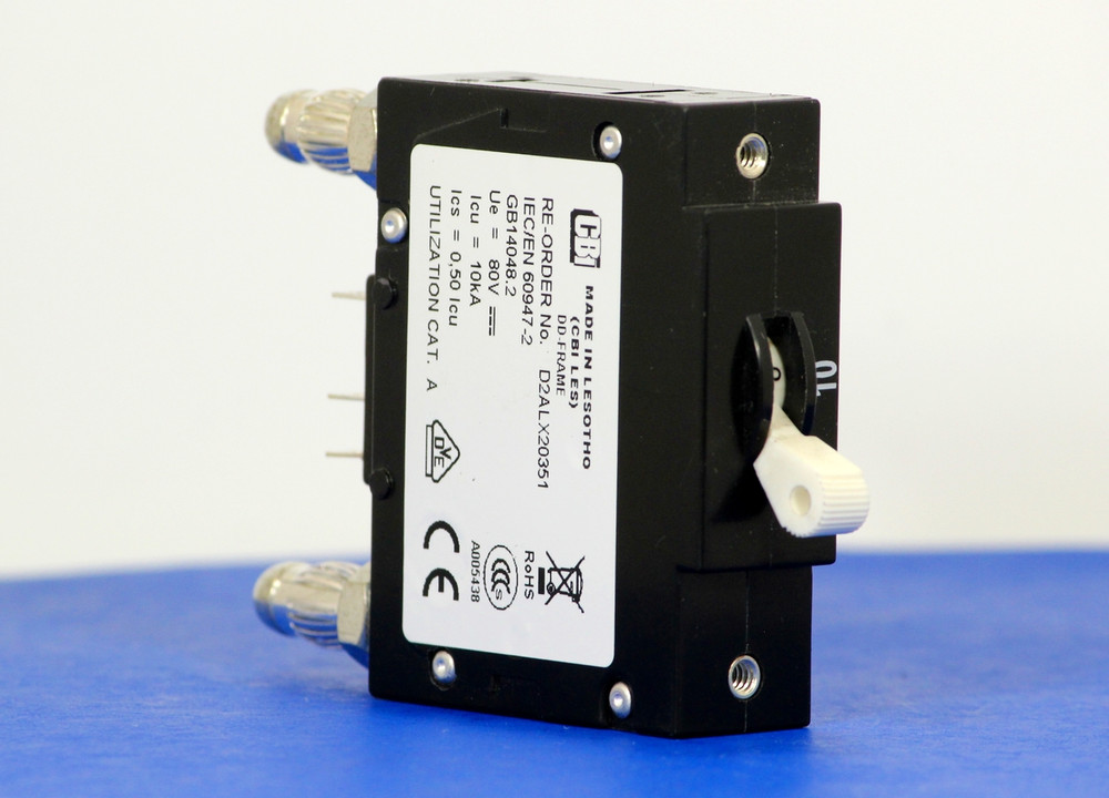 D2ALX20351 (1 Pole, 10A, 80VDC, Plug-In Terminals, Series Mid-Trip w/alarm, UL Listed (UL 489))