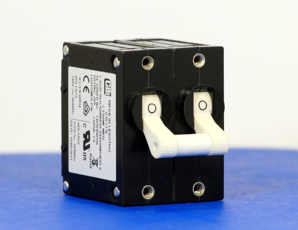 CB2BXA0156 (2 Pole, 20A, 240VAC, Quick Connect Terminal, Series Trip, UL Recognized (UL 1077))
