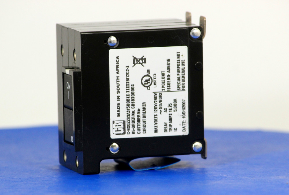 CBSBXQ0003 (2 Pole, 15A, 120/240VAC, Quick Connect Terminal, Series Trip, UL Listed (UL 489))