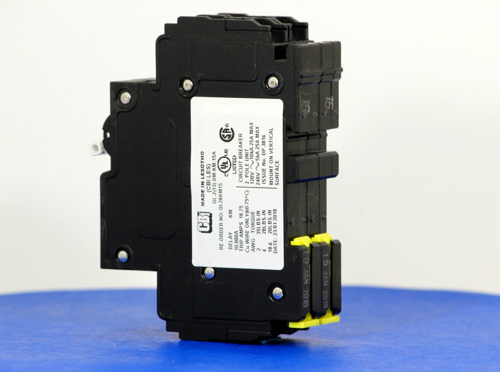 QL28KM15 (2 Pole, 15A, 120/240VAC; 240VAC, UL Listed (UL 489))