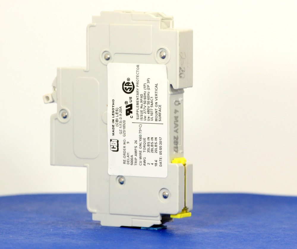 QZD18920 (1 Pole, 20A, 277VAC, UL Recognized (UL 1077))