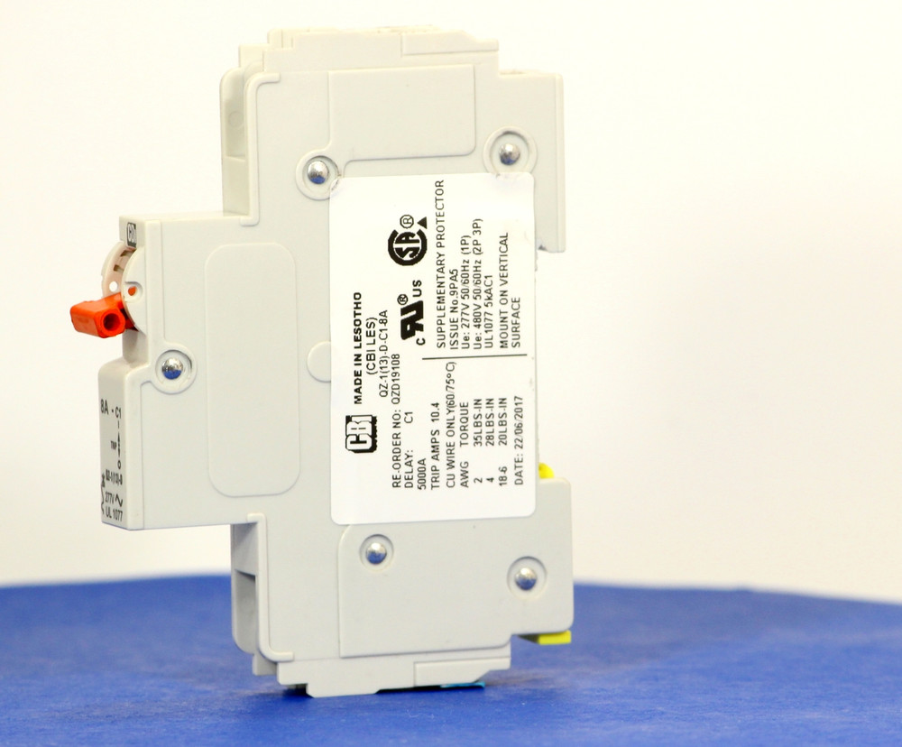 QZD19108 (1 Pole, 8A, 277VAC, UL Recognized (UL 1077))