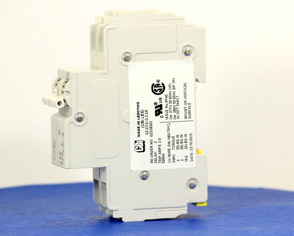 QZD28202 (2 Pole, 2A, 277/480VAC, UL Recognized (UL 1077))