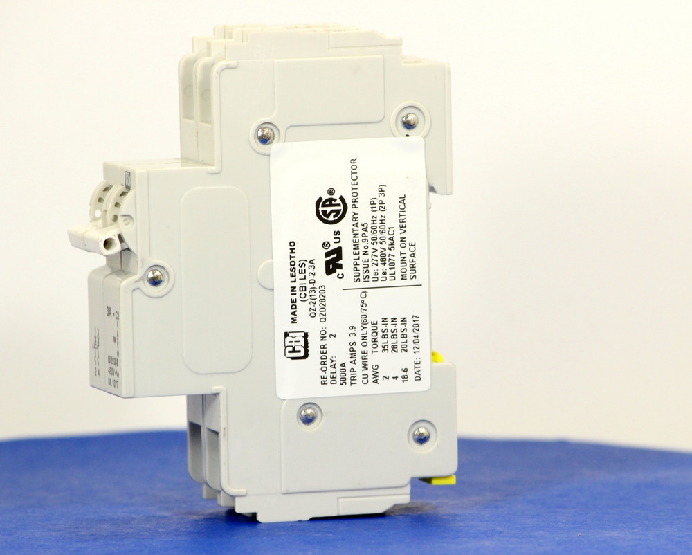 QZD28203 (2 Pole, 3A, 277/480VAC, UL Recognized (UL 1077))