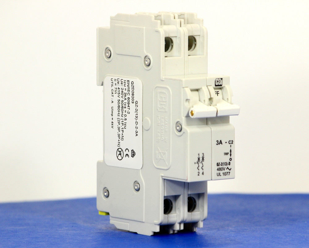 QZD28203 (2 Pole, 3A, 277/480VAC, UL Recognized (UL 1077))