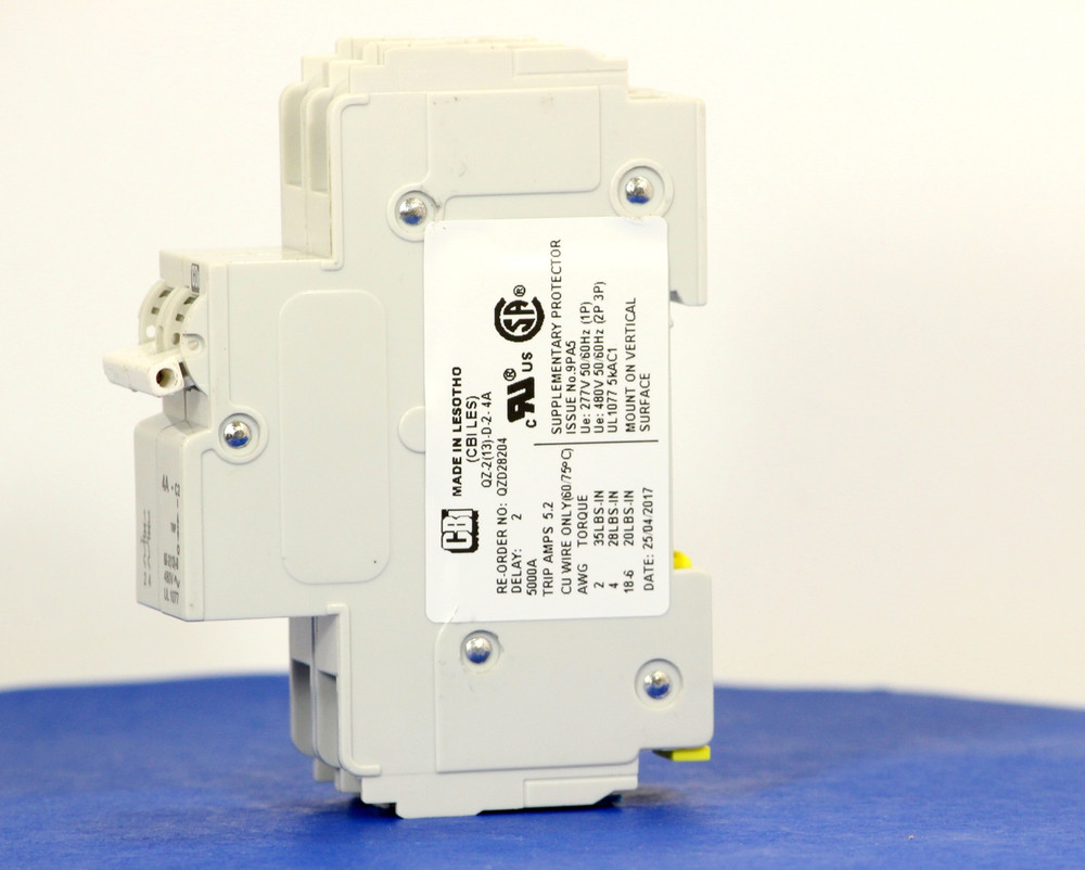 QZD28204 (2 Pole, 4A, 277/480VAC, UL Recognized (UL 1077))