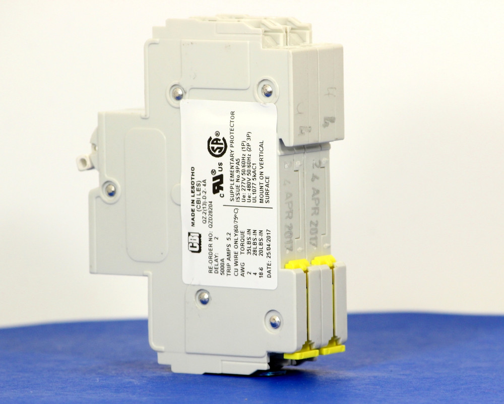 QZD28204 (2 Pole, 4A, 277/480VAC, UL Recognized (UL 1077))