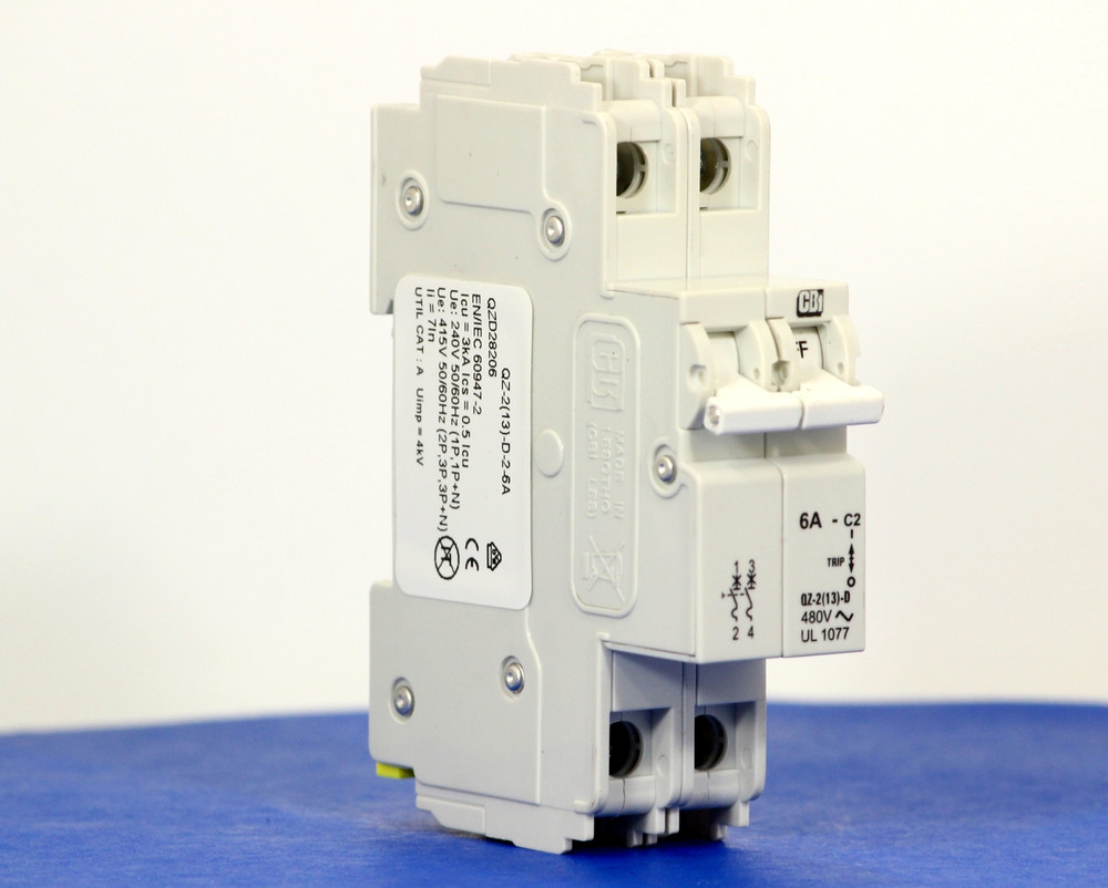 QZD28206 (2 Pole, 6A, 277/480VAC, UL Recognized (UL 1077))