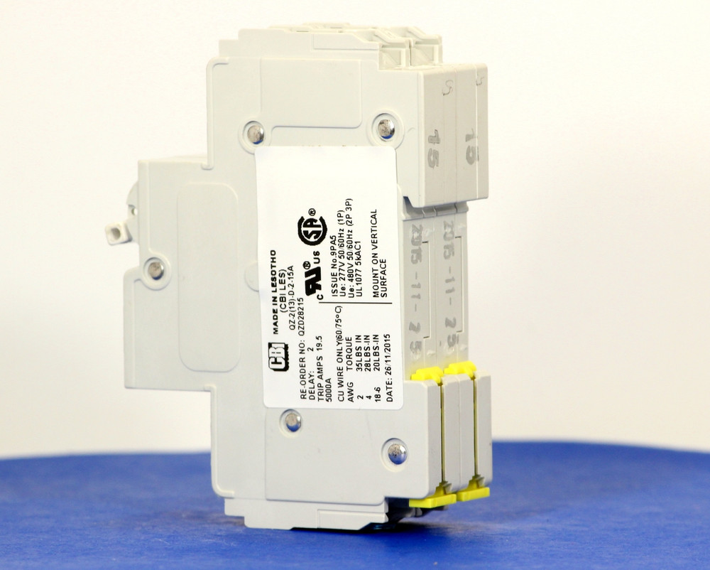 QZD28215 (2 Pole, 15A, 277/480VAC, UL Recognized (UL 1077))