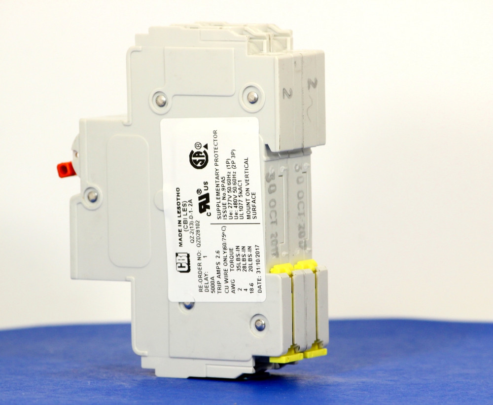 QZD28102 (2 Pole, 2A, 277/480VAC, UL Recognized (UL 1077))