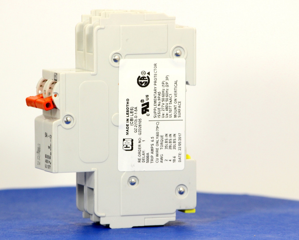 QZD28105 (2 Pole, 5A, 277/480VAC, UL Recognized (UL 1077))