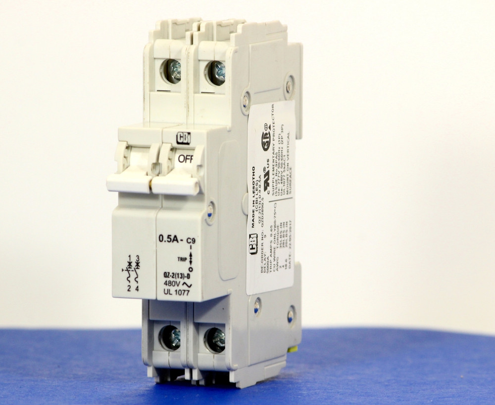 QZD2890.5 (2 Pole, 0.5A, 277/480VAC, UL Recognized (UL 1077))
