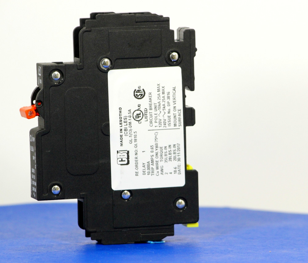 QL1810.5 (1 Pole, 0.5A, 120VAC; 240VAC, UL Listed (UL 489))