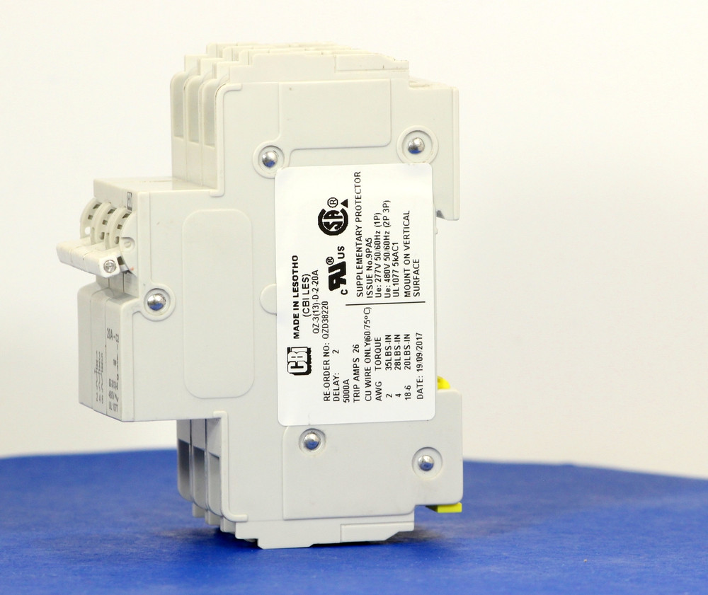 QZD38220 (3 Pole, 20A, 277/480VAC, UL Recognized (UL 1077))