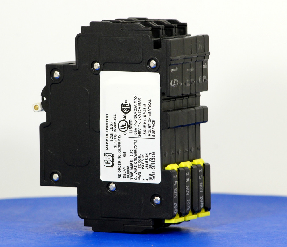 QL38KM15 (3 Pole, 15A, 120/240VAC; 240VAC, UL Listed (UL 489))