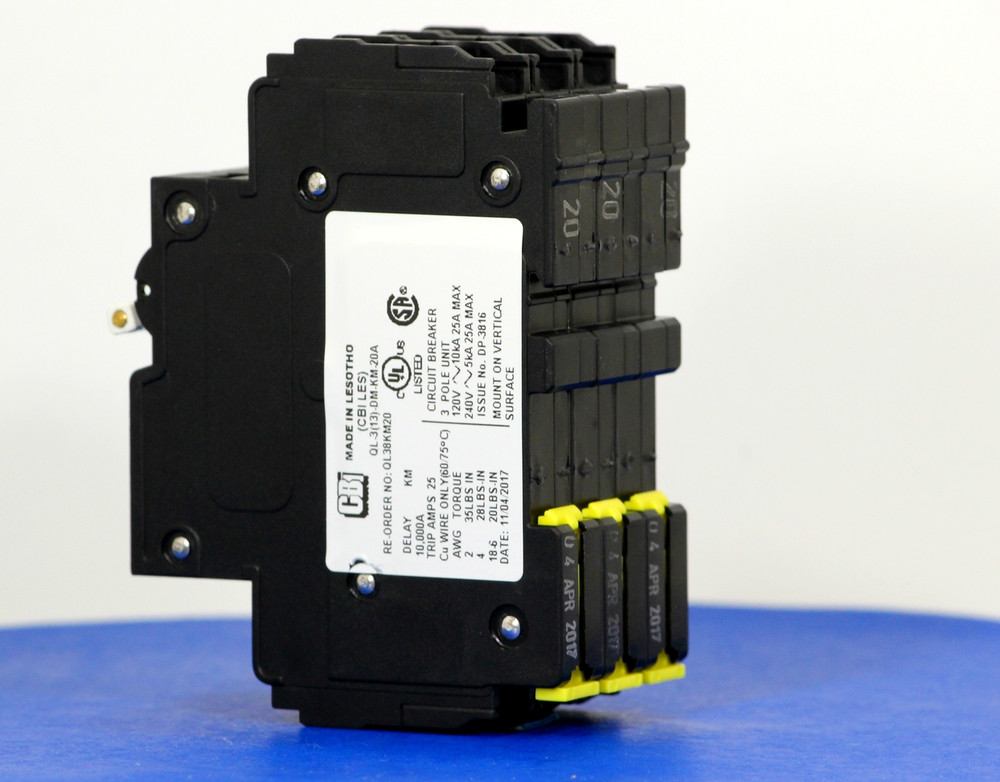 QL38KM20 (3 Pole, 20A, 120/240VAC; 240VAC, UL Listed (UL 489))