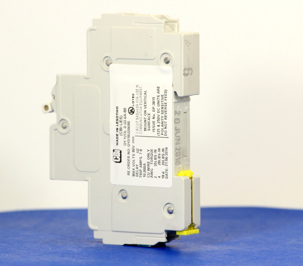 QYD18U206B0 (1 Pole, 6A, 80VDC, UL Listed (UL 489))