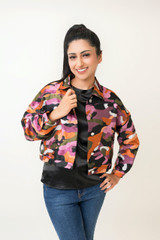 Camouflage Cropped Jacket (Petite)