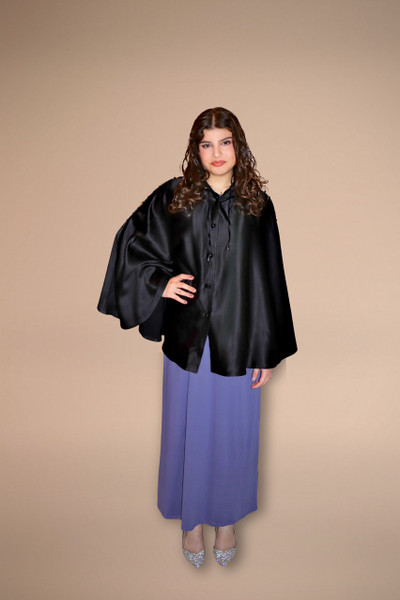 Drawstring Hooded Cape