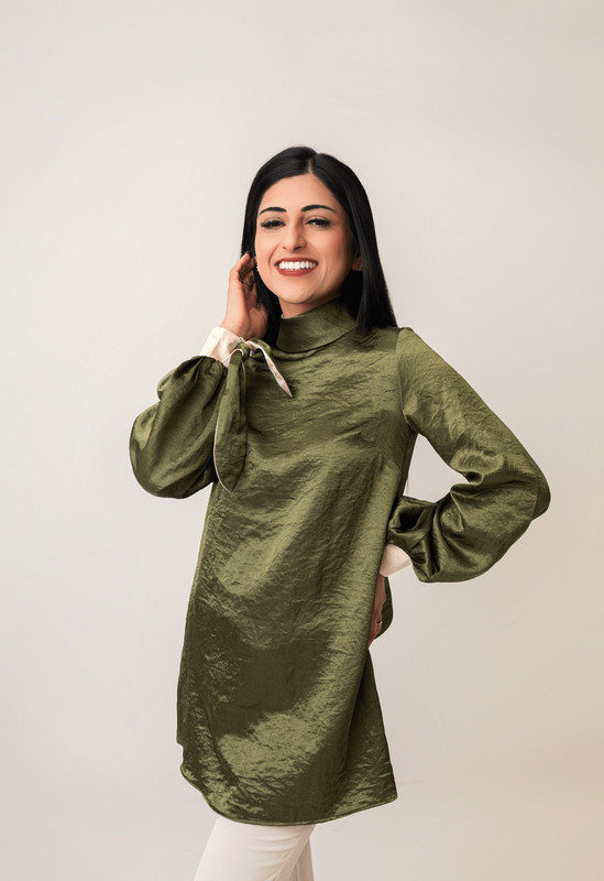 Silk Satin Tie Blouse (2 Colors)