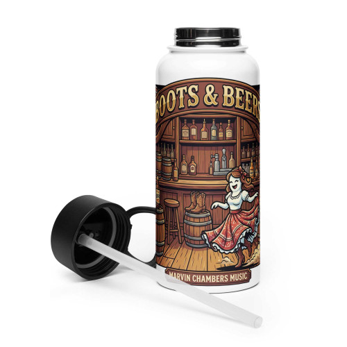 boots-and-beers-stainless-steel-water-bottle-with-a-straw Convenient Hydration Marvin Chambers music COFFEE MUGS and WATER COOLERS