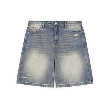 Faded Distressed Baggy Denim Shorts #QfaE #TKWL