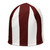 Beanie marron striped design with contrasting white stripes, perfect for stylish warmth on chilly days.