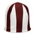 Beanie marron striped with bold maroon and white stripes for a stylish, cozy look.