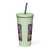 Insulated Tumbler with Straw for Hot and Cold Beverages