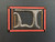 J - Navy Kimono Silk Background - Bronze Leather Letter