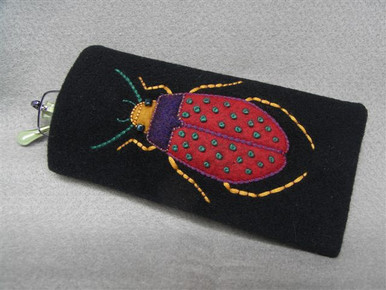 Appliqué Beetle Glasses Case