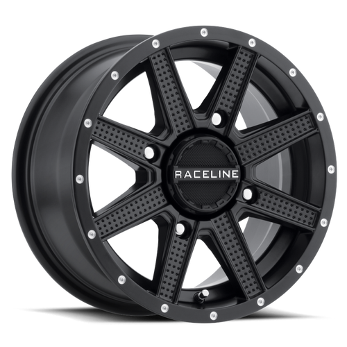 Raceline A93B-56037+40 Podium Beadlock Wheel - 15x6-5+1 Offset - 4/137 - Black : Raceline Wheels A93B PODIUM UTV&frasl;ATV Wheel Black 15x6