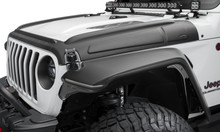 Bushwacker 07-18 Jeep Wrangler JK/JKU Trail Armor Hood Armor (3pc Set) - Tex. Black - 14129