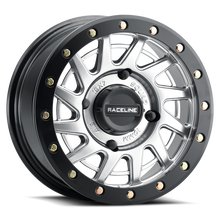 Raceline A12SB Squad 15x7in/4x137 BP/38mm Offset/110.18mm Bore - Silver & Black Ring Beadlock Wheel - A12SB-57037+38
