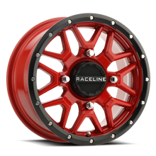 Raceline A94R Krank 14x7in / 4x110 BP / 10mm Offset / 83.8mm Bore - Red & Black Lip Wheel - A94R-47011+10