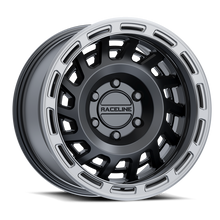Raceline 957BS Halo 17x9in / 6x139.7 BP / -12mm Offset / 106.1mm Bore - Black & Silver Lip Wheel - 957BS-79060-12